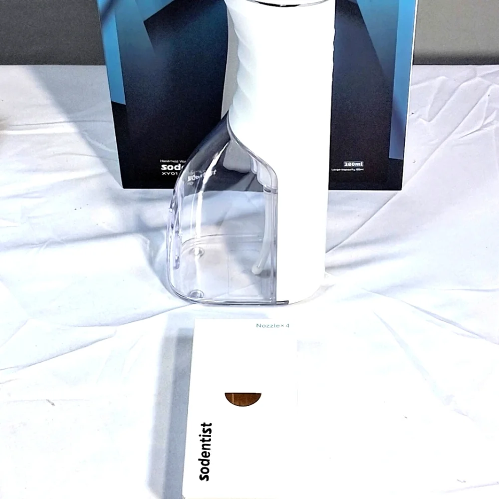 Sodentist NIBox 280 ml. White Hand-Held 3 Mode Water Flosser With Charging Base